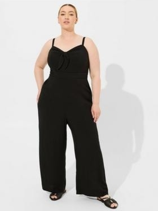 torrid Pants - Torrid NWT 1X Black Wide-Leg Jumpsuit with Adjustable Straps